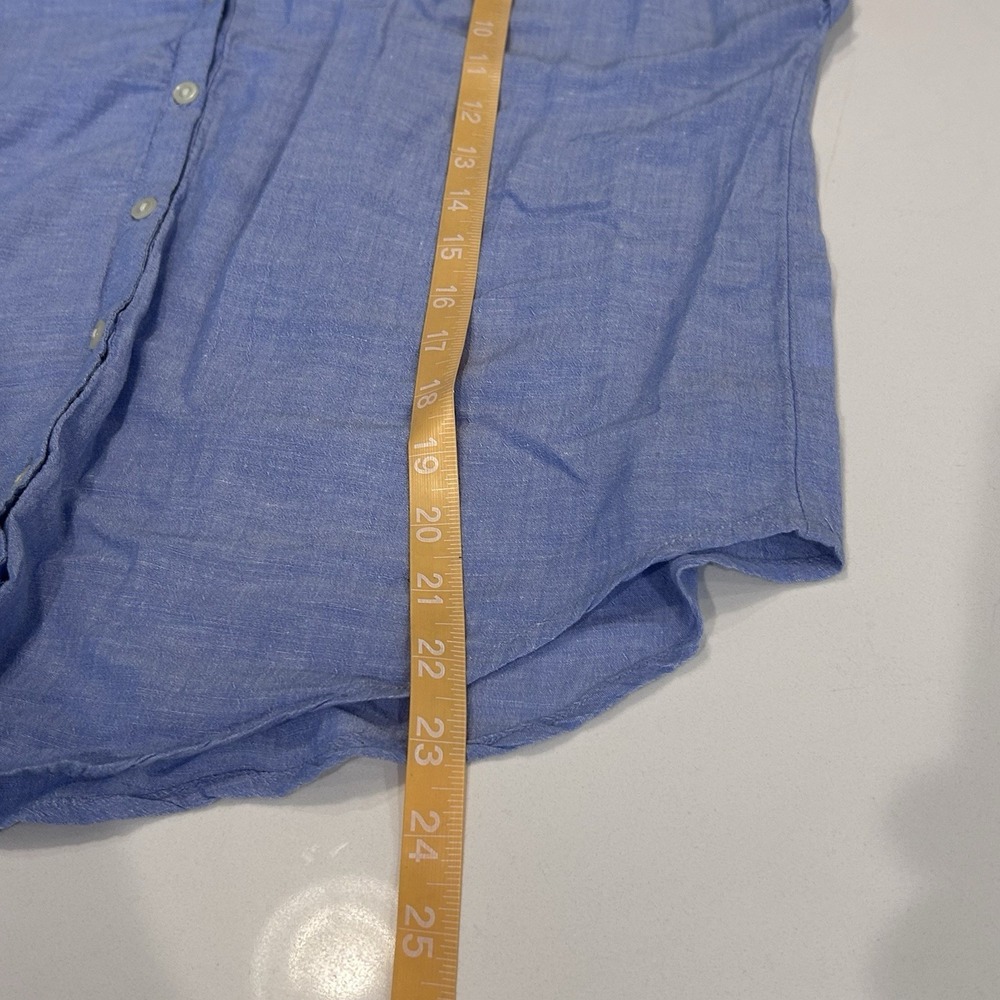Gap Blue Coastal Summer Chambray Short Sleeve Top Shirt Women's XS Lightweight - Picture 7 of 7